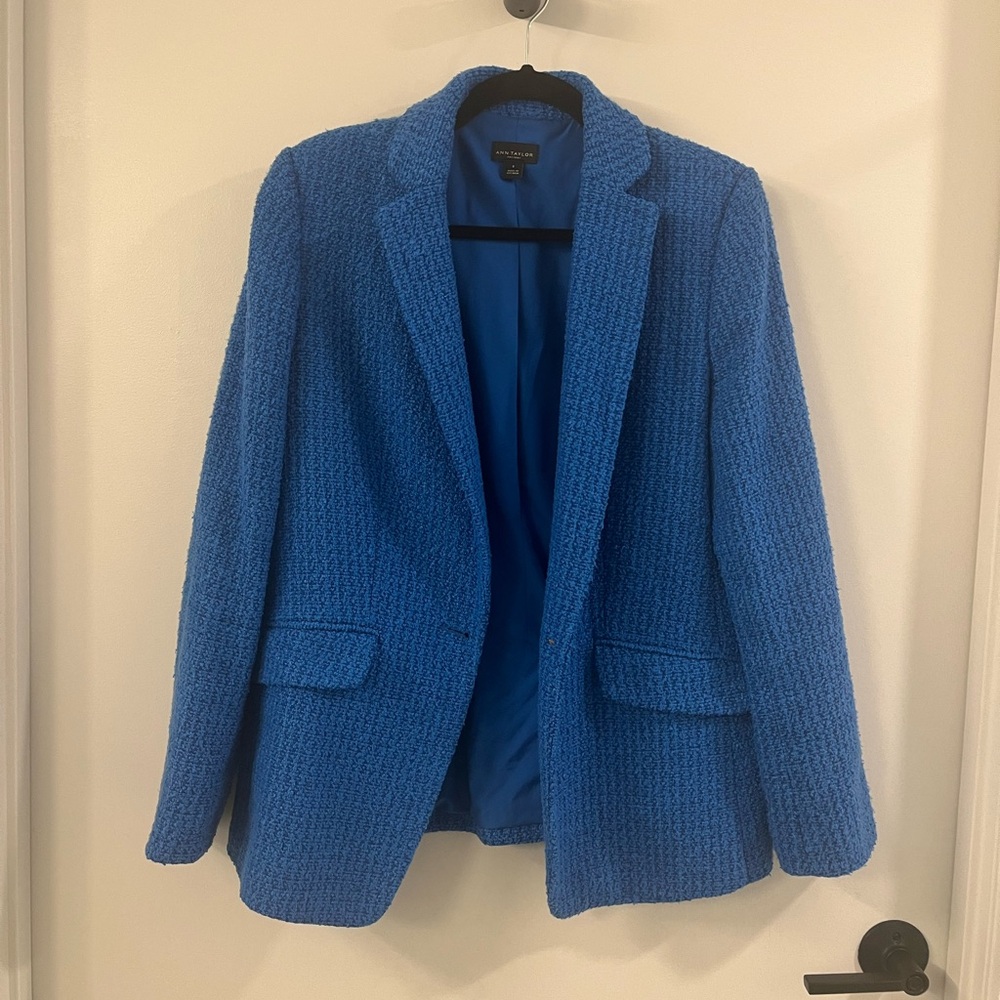 Ann Taylor Factory Royal Blue Textured Blazer Coat